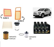 KIT TAGLIANDO FIAT 500X 1.3 MULTIJET 95CV + 4L OLIO SELENIA 5W30