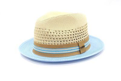 Men's Bruno Capelo Fedora 100% Poly Braid Blue/Natural HW-799