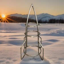 RARE Rocket Shaped Metal Freestanding Countertop 4 Wine Glasses Holder 13’’