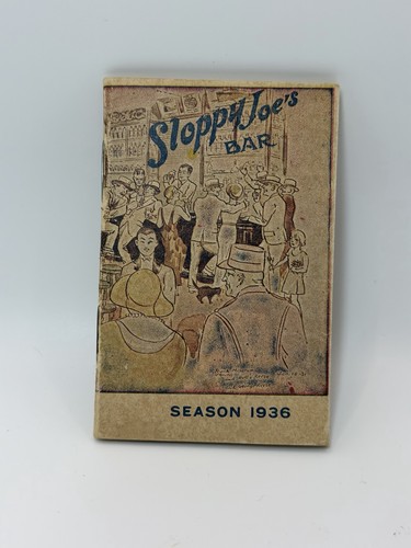 Sloppy Joe’s Bar 1936 Havana Cuba Bartender’s Guide
