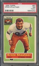 1956 TOPPS #87 ERNIE STAUTNER PSA 7 (OC) STEELERS HOF *DS15602