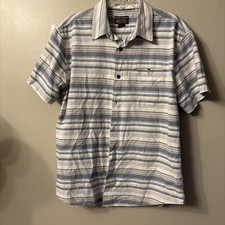 Grizzly Mountain Shirt Men's Size L Multi Color Stripe Short Sleeve