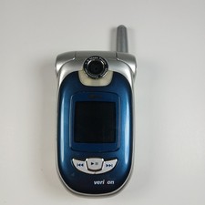 LG Verizon Silver / Blue Flip phone UX8100 Dead Battery Not Tested