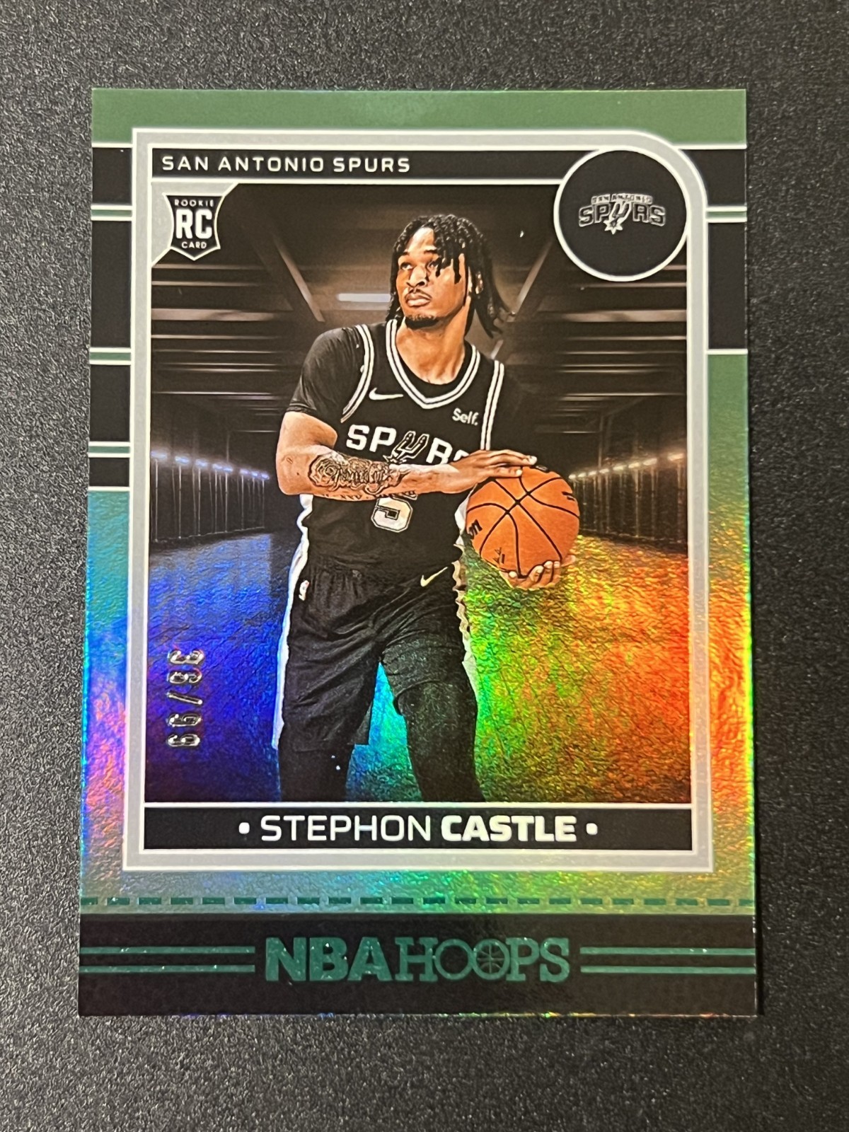 2024-25 Panini NBA Hoops Stephon Castle #234 Green /99 (RC) Spurs
