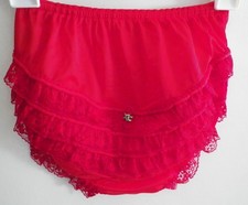 Vtg Red Infant Baby Girl Lace Ruffle Panties Diaper Covers Sz 1-5 Lot of 16 USA