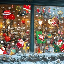 9 Sheets Christmas Window Stickers, 130Pcs Large Christmas Window Clings Decals