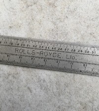 VINTAGE ROLLS ROYCE LTD STEEL RULER BY CHESTERMAN OF SHEFFIELD COLLECTABLE TOOLS
