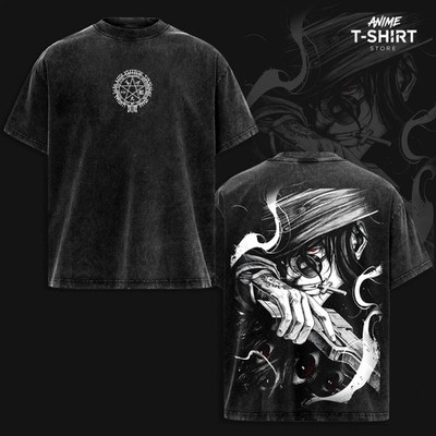 Alucard Hellsing Vintage Anime T-Shirt, Heavyweight Cotton Graphic Tee