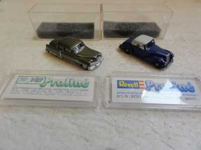 HO REVELL PRALINE AUTOS, MERC. BENZ 300S CABR.& CADILLAC LIMO 1954 IN SHOW BOX