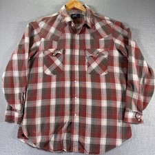 Vintage Levis Pearl Snap Shirt Mens XL Red Plaid Classic Western Cowboy USA 90s