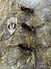 3 V Fly Size 12 Ultimate TDF Weighted Black & Tan Sea Trout Jig Flies