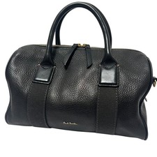 Paul Smith Mini Boston Bag Leather Black Handbag Compact Travel Size