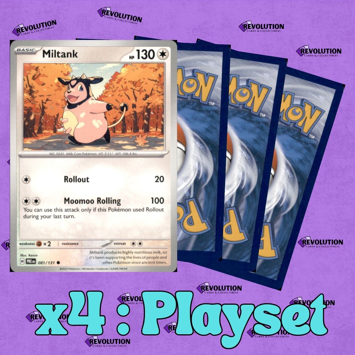 4x Playset Pokemon TCG Miltank 81/131
