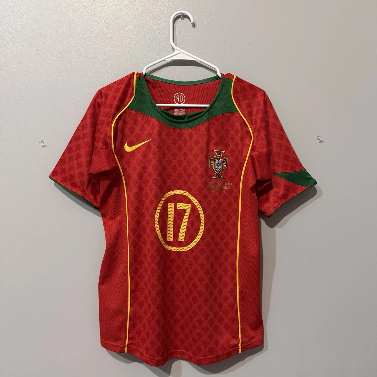 Portugal 2007 C. Ronaldo #17 Home Soccer Jersey Nike Size S Green