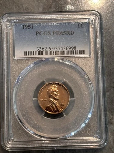 Photo of a 1951-P Lincoln Wheat Cent Proof from an eBay listing that sold on Jul 17, 2026