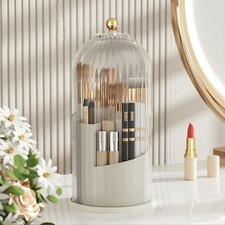 Makeup Brush Holder with Dustproof Cover 360 Rotating Makeup Brushes Org...