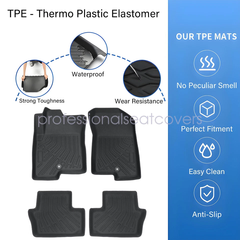 Car TPE Floor Mats Liners Set For 2007-2017 Jeep Compass Patriot Dodge Caliber - Image 3 of 4