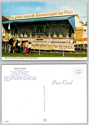 CNE Toronto Bavarian Gardens World's Largest Traveling Organ Postcard 1969