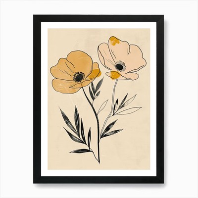 Kathmandu Blumenmarkt Boho Minima gerahmtes Wandbild Poster Leinwanddruck Bild