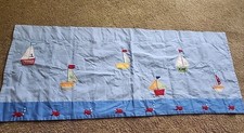 Sailboat Fishes Valance, Pole Pocket, Pottery Barn Kids Lined EUC