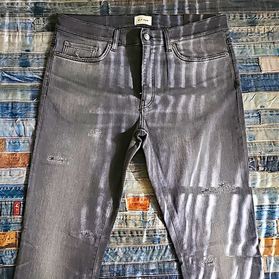 BLK DNM M/W Gray Denim Skinny Jeans Distressed Mid Rise 5-Pocket Jeans 5