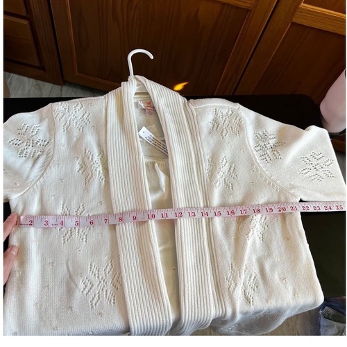 Quacker Factory Sweater Tank Top Set Embellished Knit Open Front Cardigan L - Picture 9 of 12