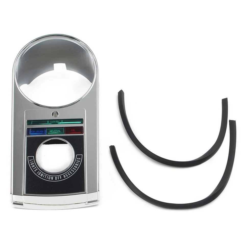 Chrome Speedometer Speedo Dash Panel Cover Housing Kit For Harley Softail 71-90 - Image 2 of 4