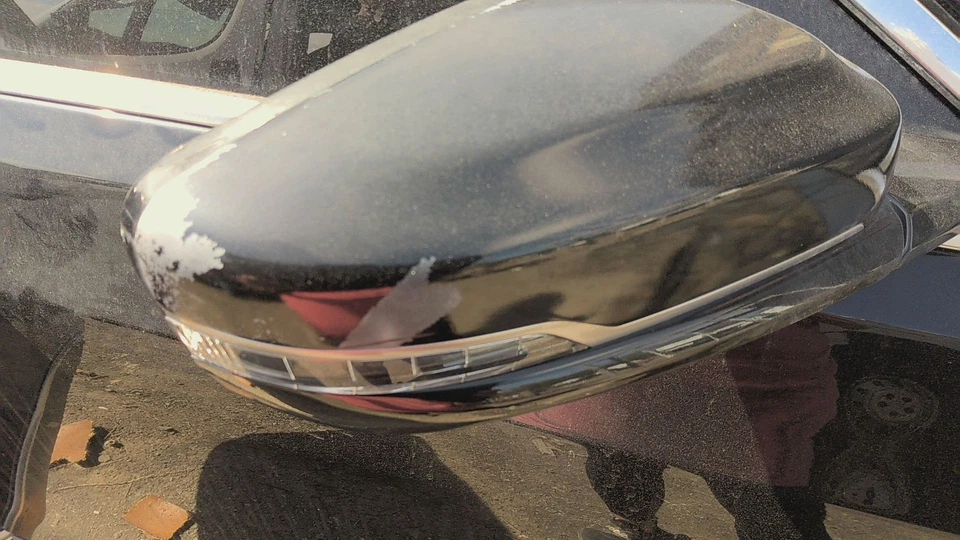 Espelho de porta 17 CADILLAC CT6 passageiro elétrico preto corvo pintura descascando - Imagem 2 de 4