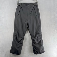 Lands End Insulated Snow Pants Womens 12 Black Lined Pockets Winter Waterproof