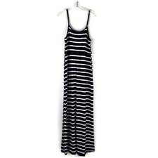 5th & Love Navy Blue White Stripe Spaghetti Strap Maxi Dress Womens Size Large