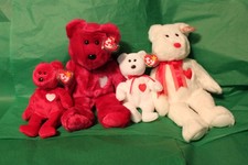 TY Beanie Buddy  Beanie Baby Valentina  Valentino MWMT lot of 4
