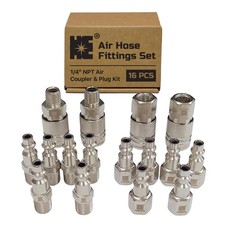 16-Piece Air Hose Fittings Set | 1/4" NPT Quick Connect Air Coupler & Plug Kit