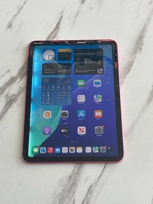 Broken WiFi Only Apple iPad 10th Gen 64GB A2696 Cracked Screen