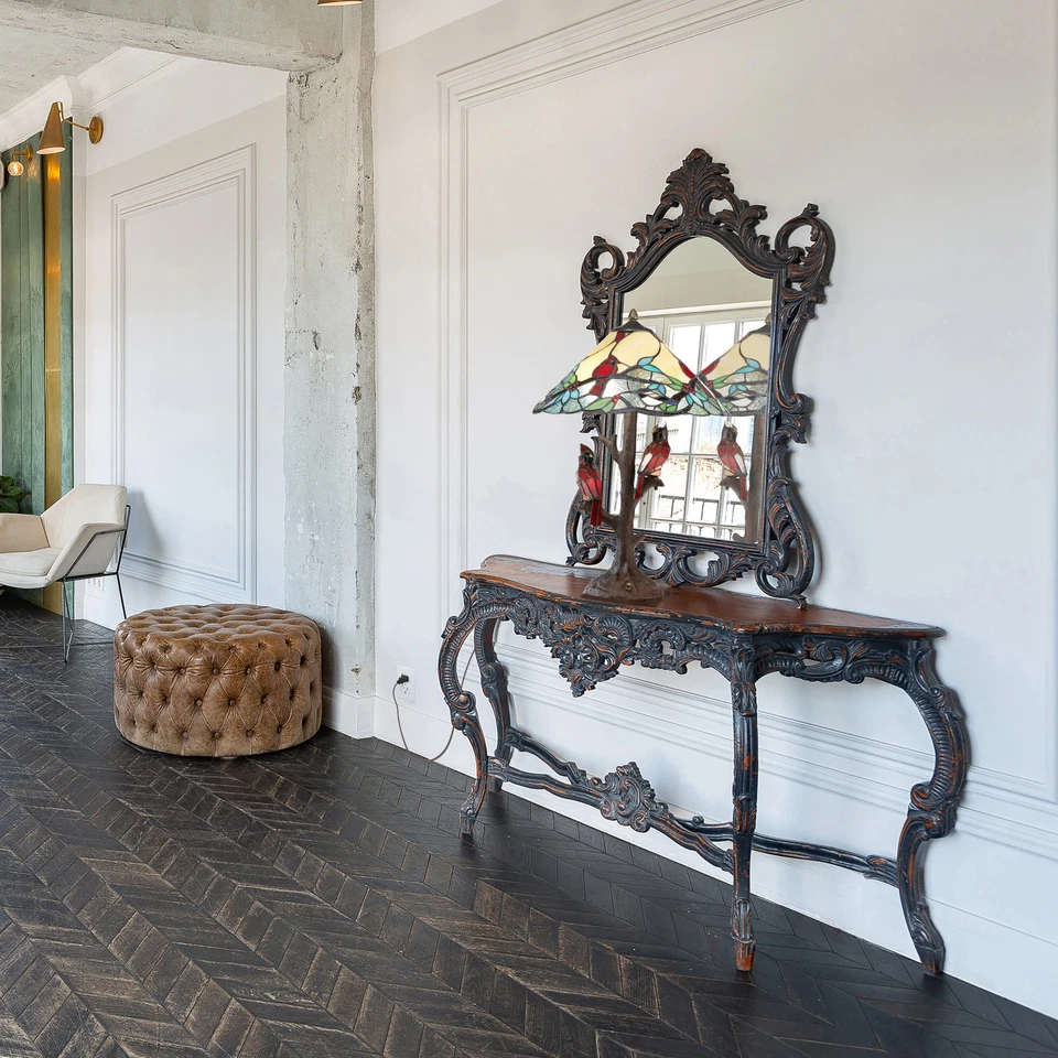 Lámpara Cardinal Copper Grove Tongamao 3 Luces Vitral Multicolor Foto 4 de 4