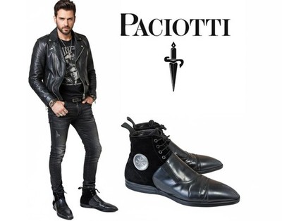 Cesare Paciotti Italy Black Leather Studded Ankle Boots Men’s Size 9US ELITE Italian Designer Black Leather Boots by Cesare Paciotti  main image 4