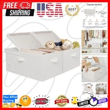 Modern Stackable Storage Bins with Lid - Dual Compartment Organization (2-Pack)