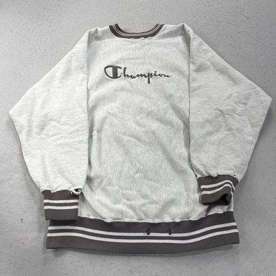 VINTAGE Champion Sweatshirt Mens XL Distressed Gray Reverse Weave Crewneck 90s