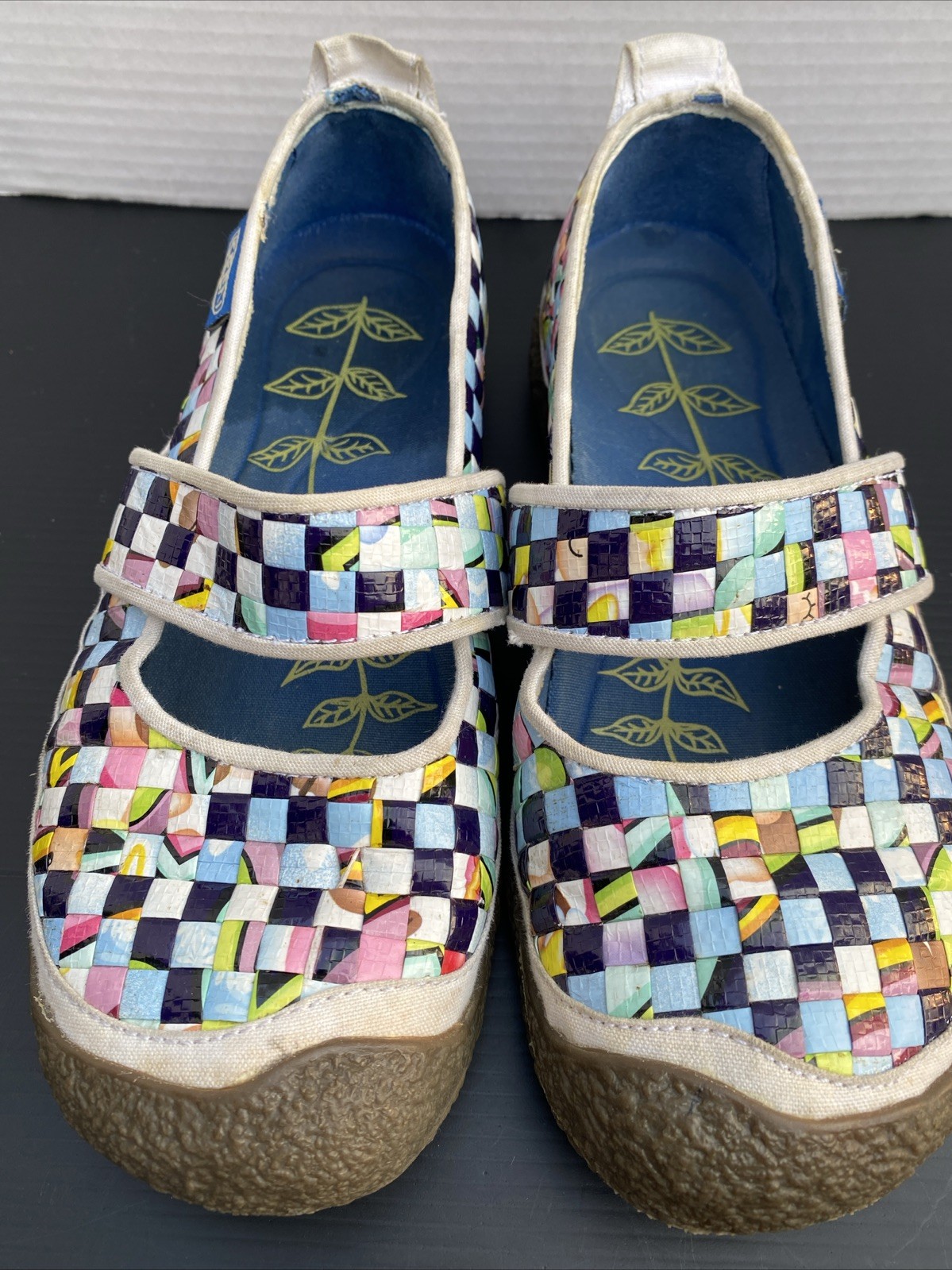 Scarpe Keen donna Mary Jane US 8 raccolta riso borsa multicolore tessuto comode