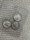 Lot Of 3 Mercury Silver dimes 1940 1942 1944 10C  They Look AU Nice Lister Left