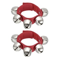 2pcs Wrist Bells Jingle Bells Ankle Bells with 5 Silvery Bells Red