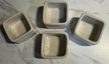 Hall Made In USA 4 Vintage Individual Salt Cellar Sugar Packet Holder 2โ Square