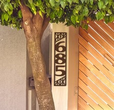 Custom Metal Vertical Geometric Address Sign,Powder Coated 11 Gauge House Number