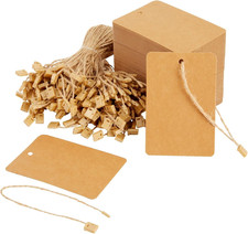 200-Pack Brown Craft Paper Hang Tags w/ Jute Twine  eBay