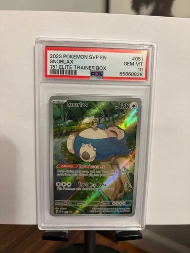 Pokemon Scarlet & Violet 151 ETB Snorlax #51 Promo Holo PSA 10 Gem
