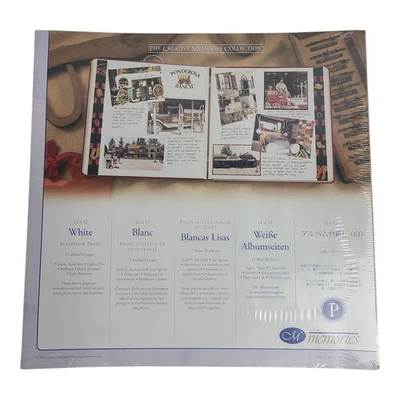 New Creative Memories 12x12 White Scrapbook Pages 15 Sheets 30 Pages 2004 Sealed