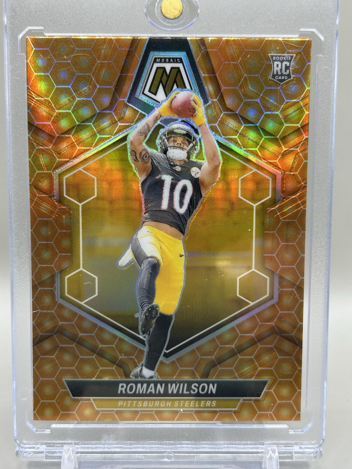 2024 Panini Mosaic Roman Wilson RC Honeycomb SSP SP #369 Steelers