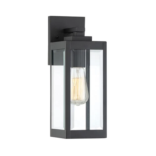 Westover 1-Light Outdoor Wall Lantern in Earth Black - Picture 1 of 4