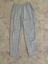 VTG FLAX Engelhart Pants Women's Small Striped 100 Linen Straight Lagenlook