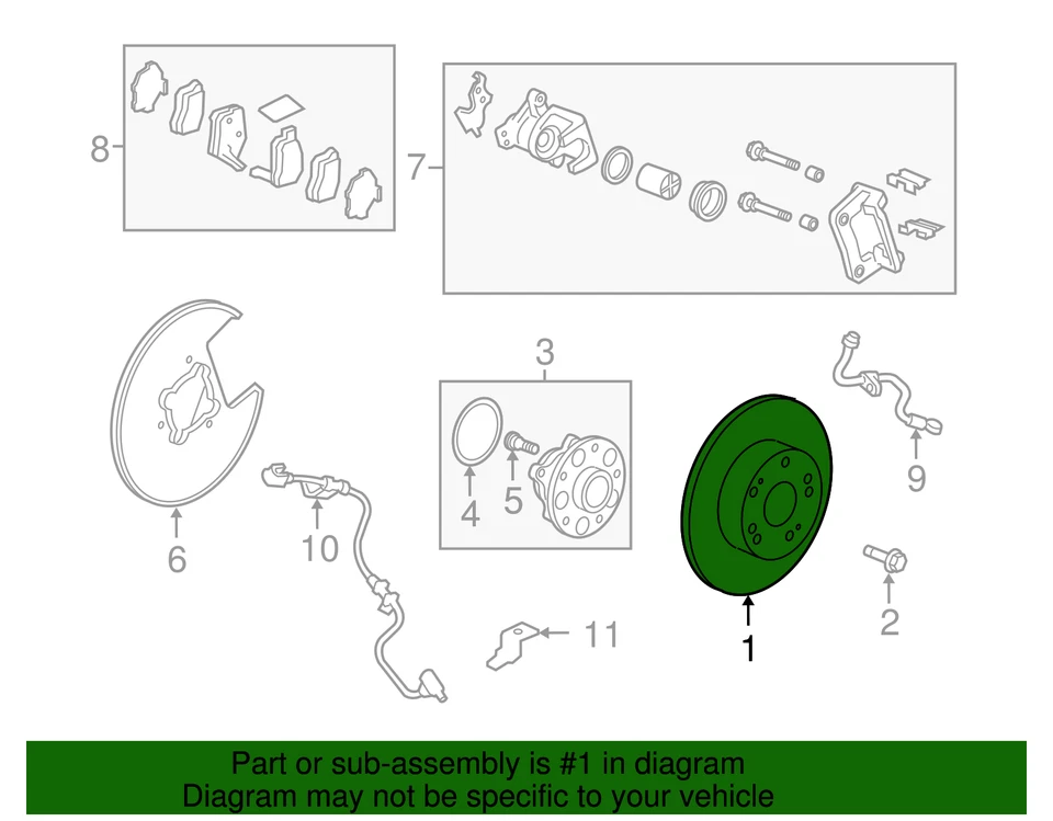 Rotor genuino Honda 42510-TA0-A02 Foto 2 de 3