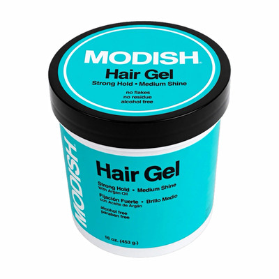MODISH Hair Gel Strong Hold, Medium Shine, Argan Oil, Alcohol/Paraben-Free 16 oz